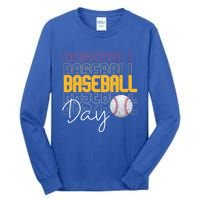 Vintage Baseball Day Sport Lover Ball Player Great Gift Tall Long Sleeve T-Shirt