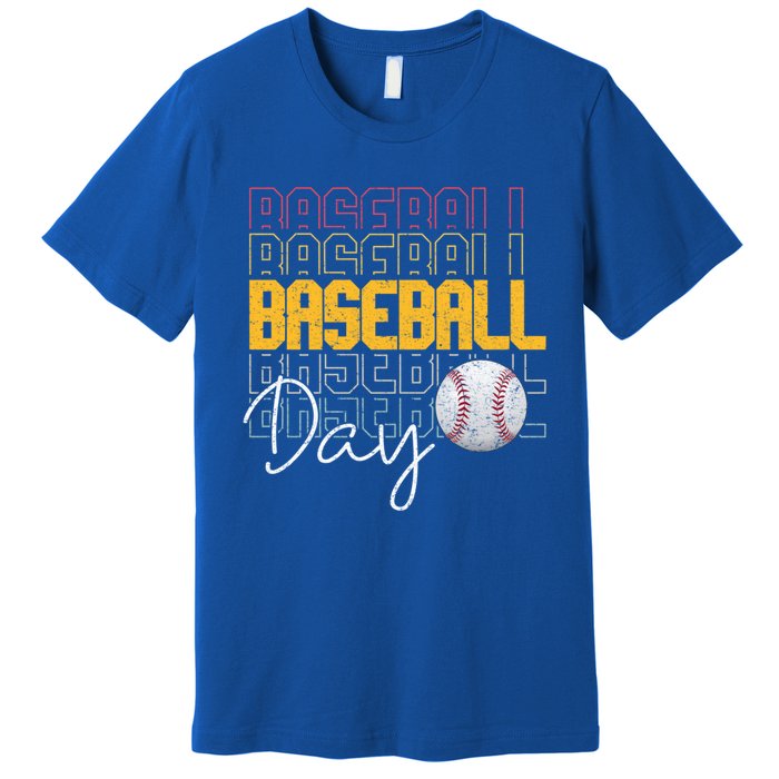 Vintage Baseball Day Sport Lover Ball Player Great Gift Premium T-Shirt