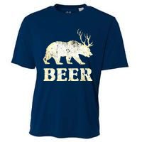 Vintage Bear Deer Funny Beer Cooling Performance Crew T-Shirt