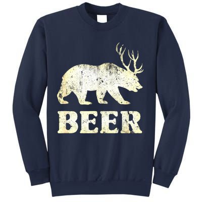 Vintage Bear Deer Funny Beer Sweatshirt