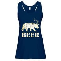 Vintage Bear Deer Funny Beer Ladies Essential Flowy Tank