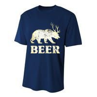 Vintage Bear Deer Funny Beer Performance Sprint T-Shirt