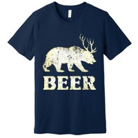 Vintage Bear Deer Funny Beer Premium T-Shirt