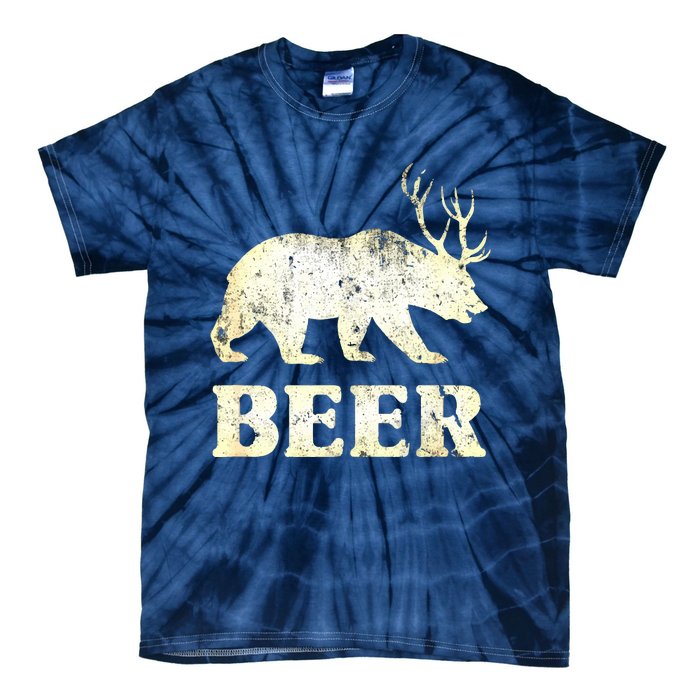 Vintage Bear Deer Funny Beer Tie-Dye T-Shirt