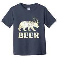 Vintage Bear Deer Funny Beer Toddler T-Shirt