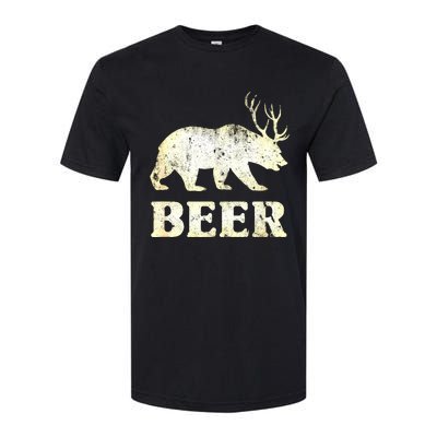 Vintage Bear Deer Funny Beer Softstyle® CVC T-Shirt