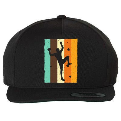 Vintage Bouldering Design Rock Climbing For Men Women Kids Wool Snapback Cap