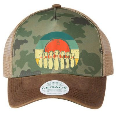 Vintage Bowling Design For Men Women Bowling Player Bowlers Legacy Tie Dye Trucker Hat