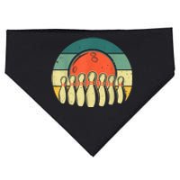 Vintage Bowling Design For Men Women Bowling Player Bowlers USA-Made Doggie Bandana