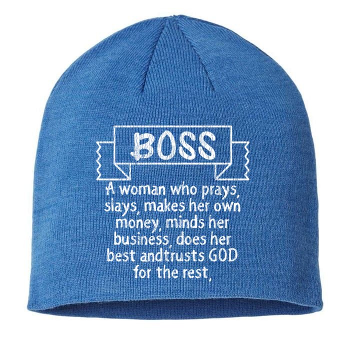 Vintage Boss Definition Lady Appreciation Mom Queen Funny Gift Sustainable Beanie