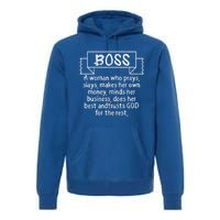 Vintage Boss Definition Lady Appreciation Mom Queen Funny Gift Premium Hoodie