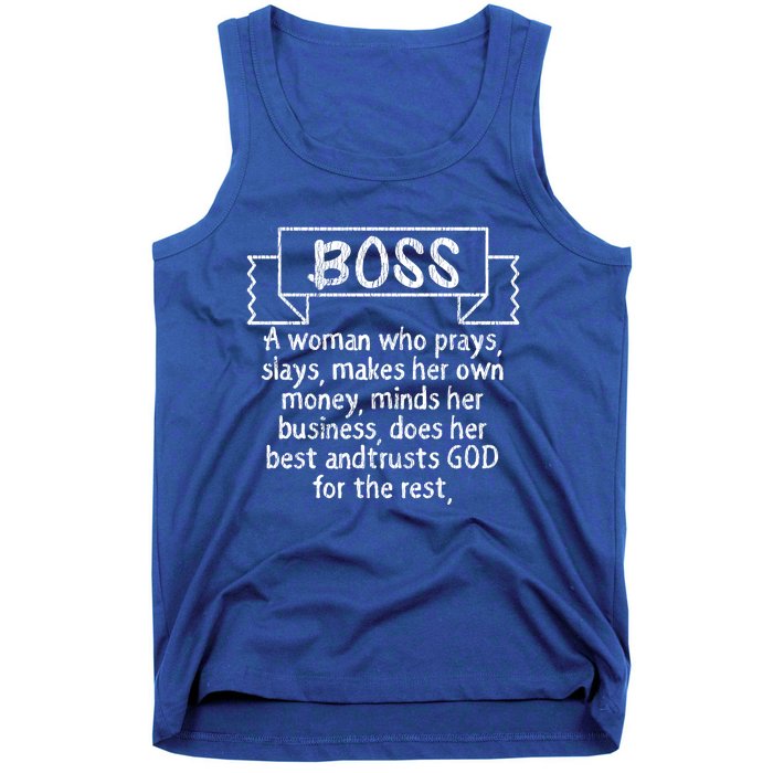 Vintage Boss Definition Lady Appreciation Mom Queen Funny Gift Tank Top