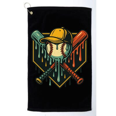 Vintage Baseball Drip Ice Cream Bat Home Plate Golf Towel