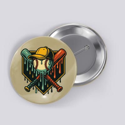 Vintage Baseball Drip Ice Cream Bat Home Plate Button