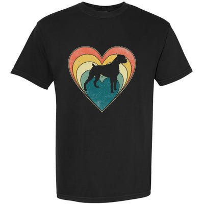 Vintage Boxer Dog Heart Valentines Day Garment-Dyed Heavyweight T-Shirt