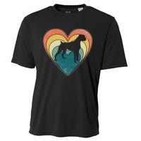 Vintage Boxer Dog Heart Valentines Day Cooling Performance Crew T-Shirt