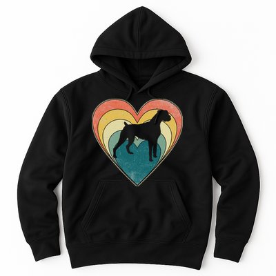 Vintage Boxer Dog Heart Valentines Day Hoodie