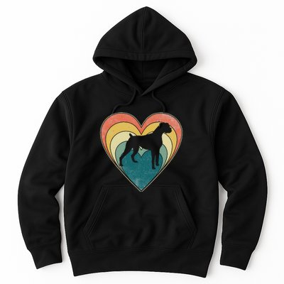 Vintage Boxer Dog Heart Valentines Day Hoodie