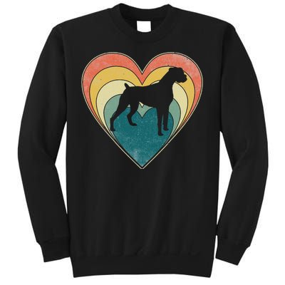 Vintage Boxer Dog Heart Valentines Day Sweatshirt