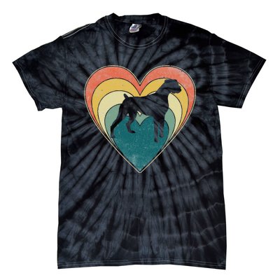 Vintage Boxer Dog Heart Valentines Day Tie-Dye T-Shirt