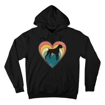 Vintage Boxer Dog Heart Valentines Day Tall Hoodie