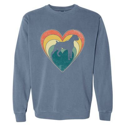 Vintage Boxer Dog Heart Valentines Day Garment-Dyed Sweatshirt