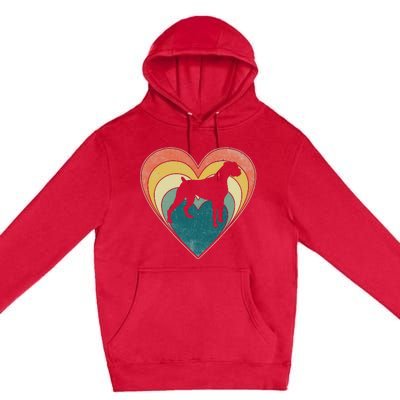 Vintage Boxer Dog Heart Valentines Day Premium Pullover Hoodie