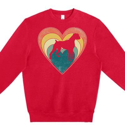 Vintage Boxer Dog Heart Valentines Day Premium Crewneck Sweatshirt