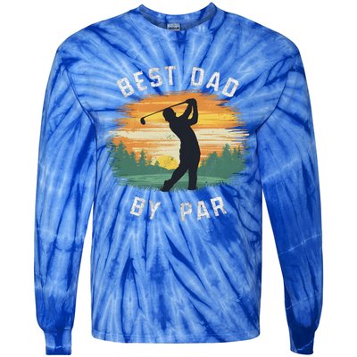 Vintage Best Dad By Par Funny Golfing FatherS Day Golf Gift Tie-Dye Long Sleeve Shirt