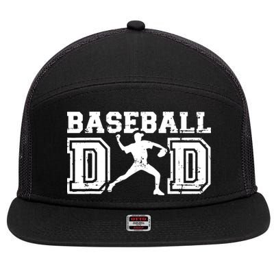 Vintage Baseball Dad 7 Panel Mesh Trucker Snapback Hat