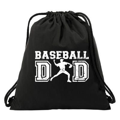 Vintage Baseball Dad Drawstring Bag
