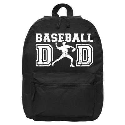 Vintage Baseball Dad 16 in Basic Backpack