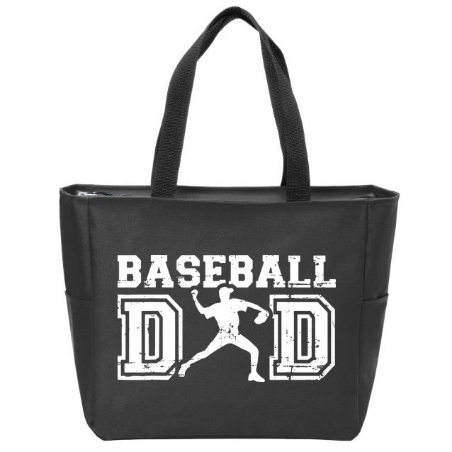 Vintage Baseball Dad Zip Tote Bag