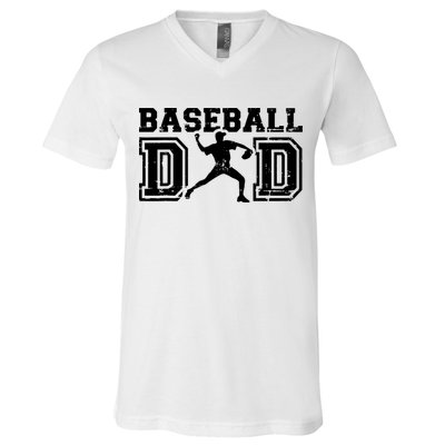 Vintage Baseball Dad V-Neck T-Shirt