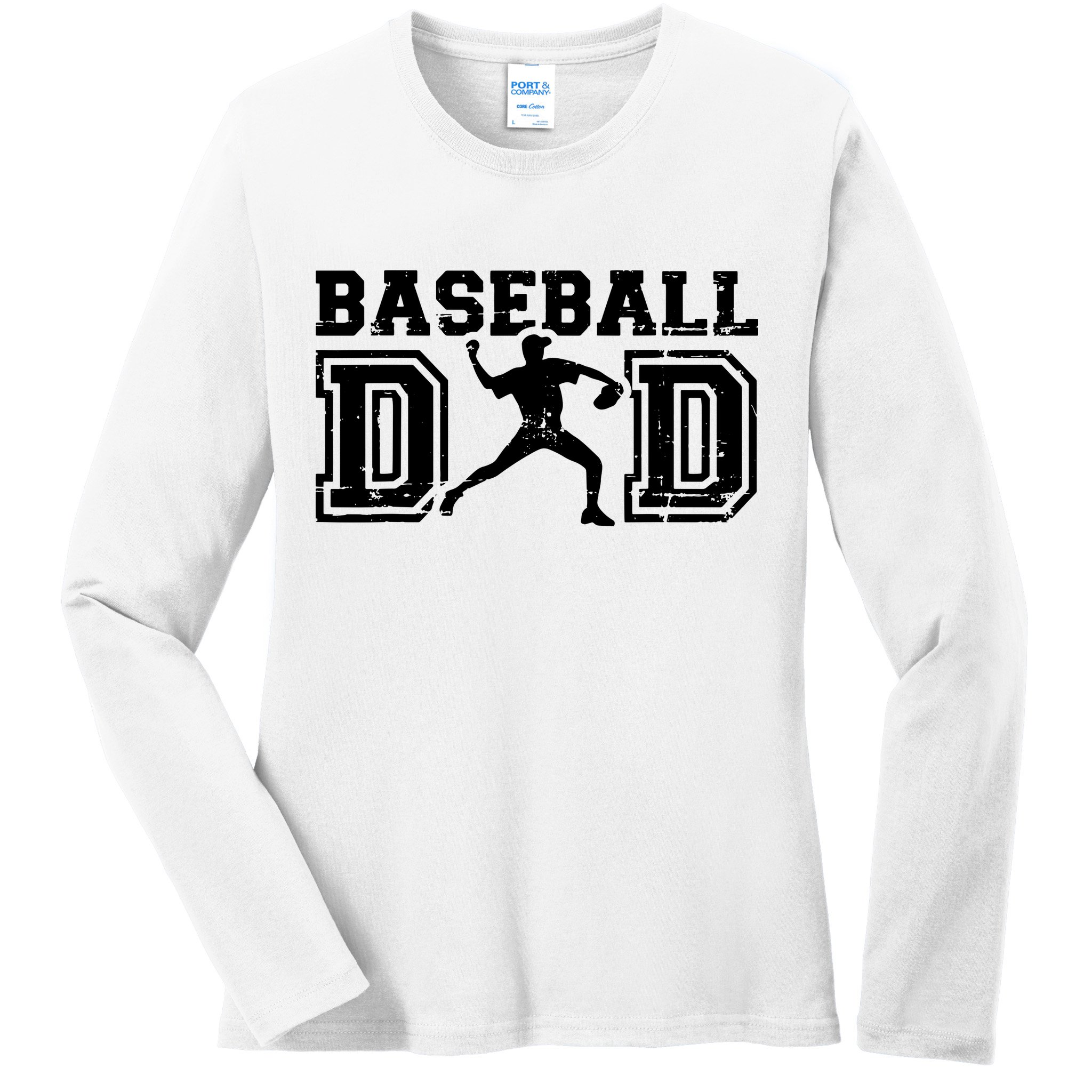 Vintage Baseball Dad Ladies Long Sleeve Shirt