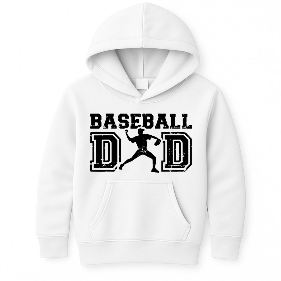 Vintage Baseball Dad Kids Hoodie