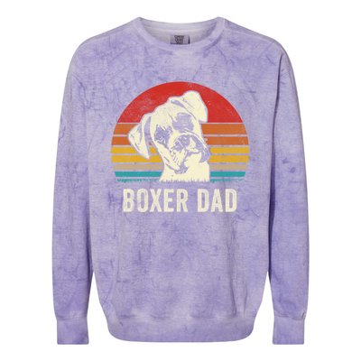 Vintage Boxer Dad Ever Daddy Funny Gift Dog Dad Father Gift Colorblast Crewneck Sweatshirt