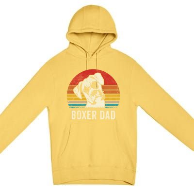 Vintage Boxer Dad Ever Daddy Funny Gift Dog Dad Father Gift Premium Pullover Hoodie