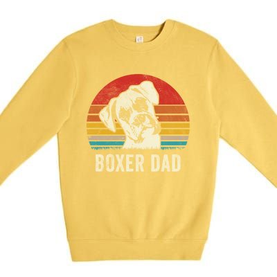 Vintage Boxer Dad Ever Daddy Funny Gift Dog Dad Father Gift Premium Crewneck Sweatshirt