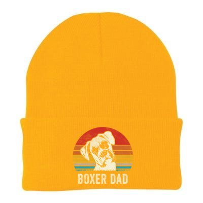 Vintage Boxer Dad Ever Daddy Funny Gift Dog Dad Father Gift Knit Cap Winter Beanie