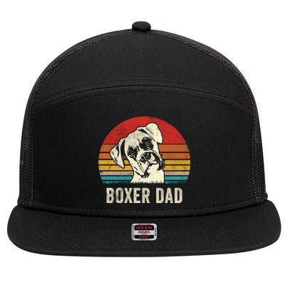 Vintage Boxer Dad Ever Daddy Funny Gift Dog Dad Father Gift 7 Panel Mesh Trucker Snapback Hat