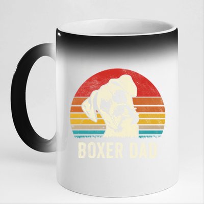 Vintage Boxer Dad Ever Daddy Funny Gift Dog Dad Father Gift 11oz Black Color Changing Mug