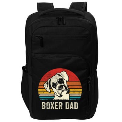 Vintage Boxer Dad Ever Daddy Funny Gift Dog Dad Father Gift Impact Tech Backpack