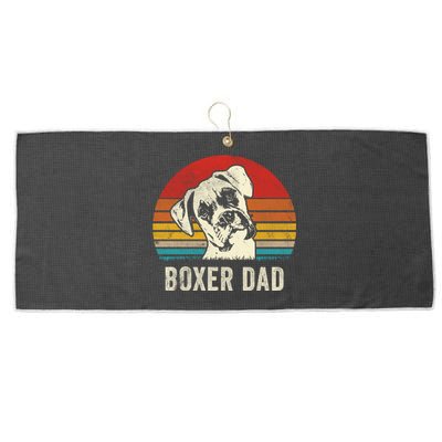 Vintage Boxer Dad Ever Daddy Funny Gift Dog Dad Father Gift Large Microfiber Waffle Golf Towel