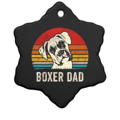 Vintage Boxer Dad Ever Daddy Funny Gift Dog Dad Father Gift Ceramic Star Ornament