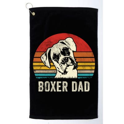 Vintage Boxer Dad Ever Daddy Funny Gift Dog Dad Father Gift Platinum Collection Golf Towel