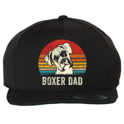 Vintage Boxer Dad Ever Daddy Funny Gift Dog Dad Father Gift Wool Snapback Cap