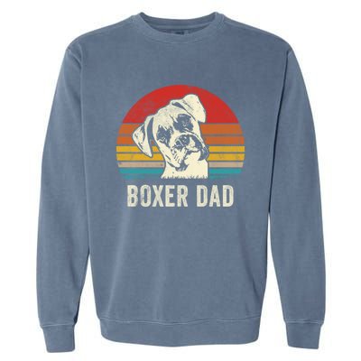 Vintage Boxer Dad Ever Daddy Funny Gift Dog Dad Father Gift Garment-Dyed Sweatshirt