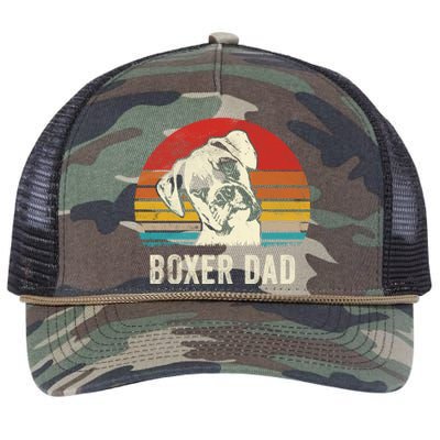 Vintage Boxer Dad Ever Daddy Funny Gift Dog Dad Father Gift Retro Rope Trucker Hat Cap