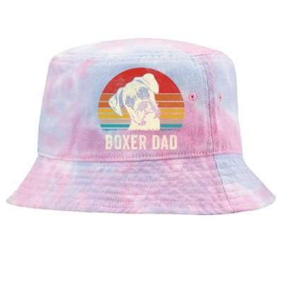 Vintage Boxer Dad Ever Daddy Funny Gift Dog Dad Father Gift Tie-Dyed Bucket Hat